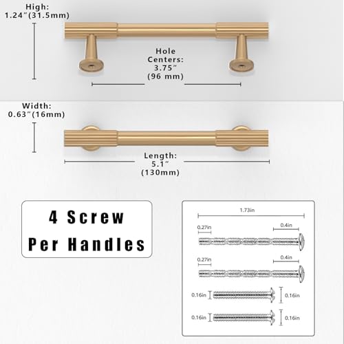 10 Pack Champagne Bronze Cabinet Pulls 3.75 Inch(96mm) Kitchen Cabinet Handles Solid Zinc Alloy Cabinet Hardware Drawer Pulls - color: Champagne Bronze, size: 3.75" Hole Center