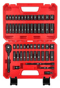 WETT 55-Piece 1/4" Drive Impact Socket Set, SAE/Metric, Deep/Shallow, Cr-V Steel, 6 Point, (5/32"-9/16", 4-15mm) Sockets with Ratchet Handle, Extension bar, Adapter and Universal Joint - size: Upgraded 1/4" Drive Socket Set (55pcs)