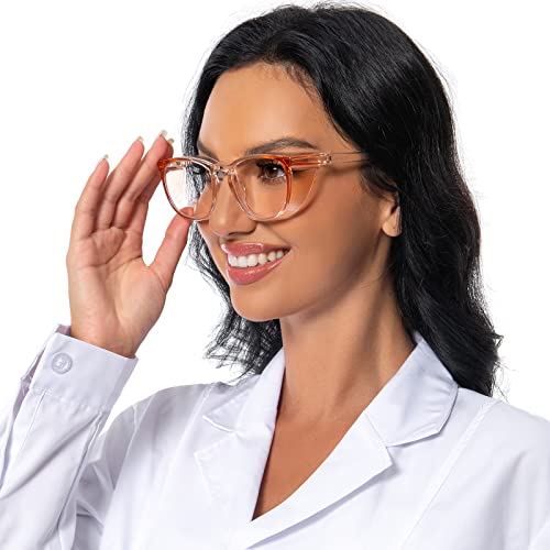 MORK&SUKY Safety Glasses, Stylish Goggles With No Fog Lense, Alternatives To Regular Protective Eyewear For Lab and Nursing. - color: Orange