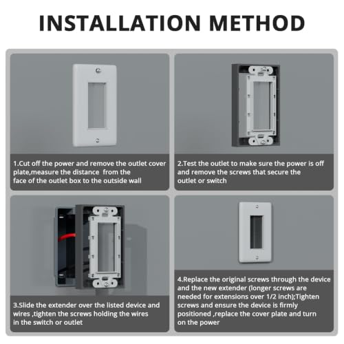 ABS 1/2 Inch Outlet Box Extender, Single Gang, Gray, 5 Pack - color: Gray, size: 5 PC