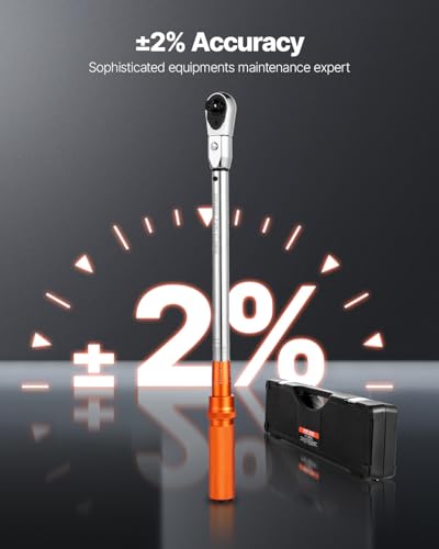 VEVOR Adjustable Torque Wrench 1/2 Inch Drive, 20-160Ft.lb/27.1-216.8Nm, 38MM Open End, 3/8 Inch Drive Torque Wrench with Interchangeable Jaw & Ratchet Head for HVAC, Car, Moto, Narrow Pipeline - size: 1/2" 2 PCS