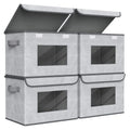 Univivi Fabric Closet Storage Bins with Lids for Shelves 4 Pack, Gray - color: Gray