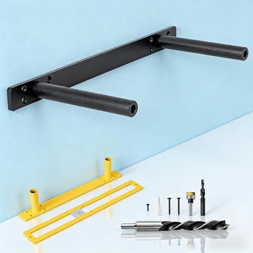 16'' Heavy-Duty Hidden Floating Shelf Bracket – 210 LBS Max Load (Mounted on Studs), Floating Mantel Bracket for Fireplace & Wall Shelves, Includes Premium Installation Kit（16 inch Brackets） - size: 16 Inch - With Drilling Kit + Router Kit
