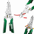 18 in 1 Foldable Wire Stripper with Electricity Measurement Function & Dual Alarms Multifunctional Professional Electrician's Pliers Cable Stripping Pliers for Cutting, Stripping and Crimping Tool - size: Wire Stripper 8"