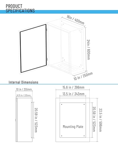 Waterproof Electrical Enclosure 24 x 16 x 10'', Outdoor Electrical Box Weatherproof, Electrical Junction Box with Reinforced Lock - size: 24 x 16 x 10''