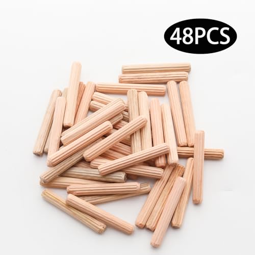 48Pcs 6mm x 40mm / 1/4 Inch x 1.57 Inch Wooden Dowel Pin - size: 6 x 40mm