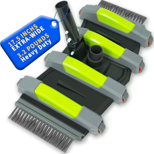 Heavy Duty Pool Vacuum Head, 17.5 in, 3.2 lb Weighted, Gray