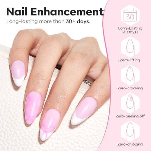 modelones Builder Nail Gel, 2 Pcs Clear and Baby Pink Builder Base Coat - color: Builder Clear Baby Pink