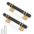 10 Pack 3 Inch Black & Gold Cabinet Pulls - Modern Kitchen Cabinet Hardware - color: Black & Matte Gold, size: 3 inch (76mm) Hole Center Pull