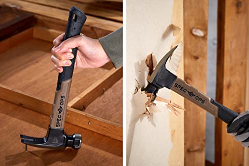 Spec Ops Tools Fiberglass Hammer for Framing, Carpentry & Demolition, Rip Claw, Shock-Absorbing Grip, 13 Inch Handle 20 Oz - size: 20 Oz Rip Claw