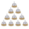 Rocaris 10 Pack 3 Inch Wire Cup Brush with 1/4-Inch Hex Shank