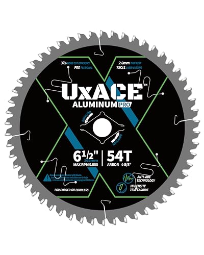 6-1/2-Inch 54-Tooth Circular Saw Blade, 5/8-Inch Arbor, Aluminum, Non-Ferrous Metal Cutting Blade, Carbide Tip, Thin Kerf, for Thin Aluminum, Plastic, Composite - size: 6-1/2", 5/8" Arbor, 54T