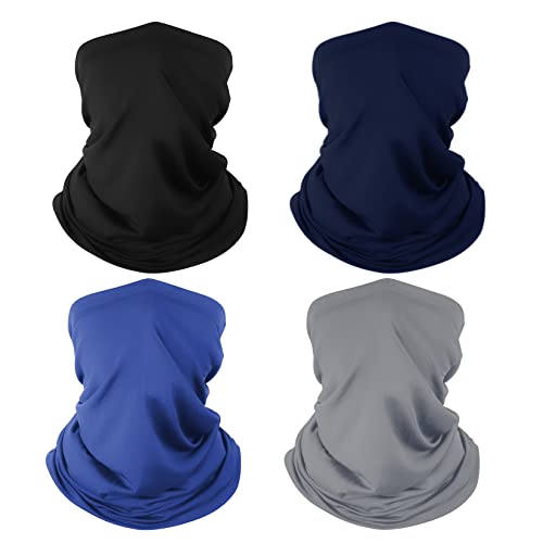 Neck Gaiter Face Mask: Cooling UV Protection Face Cover Breathable | Washable Reusable Gator Scarf Sun Wind Dust Shield Bandana for Mowing Fishing Cycling Running for Men Women - color: Navy&royal Blue&grey&black