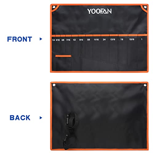 Wrench Roll Up Pouch – Wrench Organizer, Wrench Bag with Handle, Wrench Holder for Hanging - size: 13 Pockets SAE