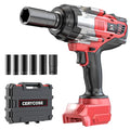 Cerycose Cordless Impact Wrench 1/2 inch Compatible with Milwaukee 18V Battery: 1700FT-LBS High Torque Impact Wrench with 6 Sockets & Case, Brushless Electric Impact Gun with LED Work Light, Bare Tool - size: 1/2inch, style: Fit for Milwaukee（include 6 So
