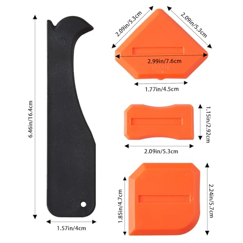 4 Pieces Silicone Caulking Tools Compatible with Sealant Grout Finishing Sealing Orange Caulk Tool Kit Caulking Finishing Tools