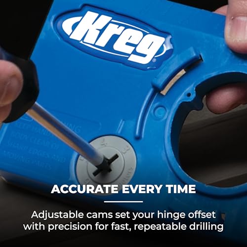 Kreg Concealed Hinge Jig - 35mm Cup Drilling Jig - Adjustable Cabinet Door Installation Tool - KHI-Hinge