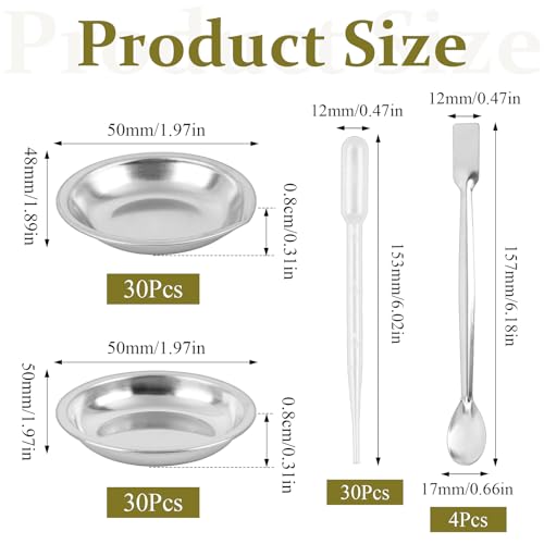 Stainless Steel Paint Tray 60 Pcs, Small Metal Mixing Palette for Airbrush