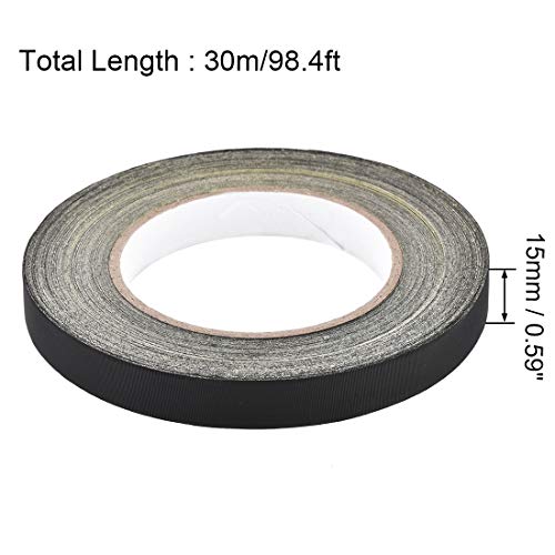 uxcell 15mm Acetate Cloth Tape for Laptop Electric Auto Guitar Repair High Temperature Adhesive Tape Black 30m/98.4Ft - size: 15mm