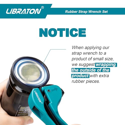 LIBRATON 2PCS Strap Wrench Set, Oil Filter Wrench, Rubber Strap Wrench