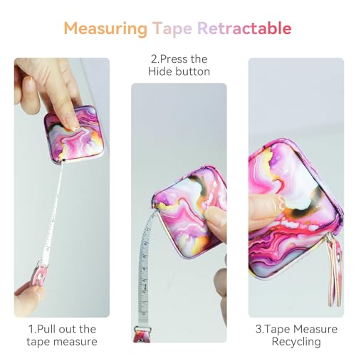 Mini Tape Measure Retractable Soft Tape Measure for Sewing, Cloth, Fabric & Measuring Tape for Body Measurements - Pink - color: Pink