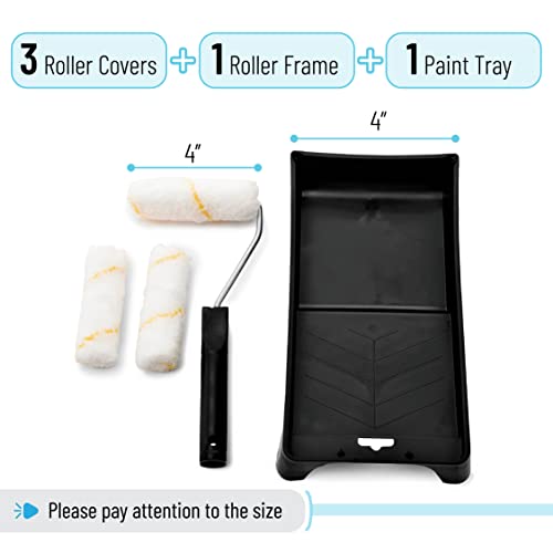 Bates Paint Tool Set - 4" Roller, Foam & Mini Rollers, Tray & Covers - style: Microfiber 4", 5 pcs