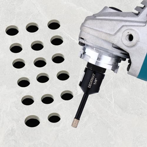 1/4" Dry Diamond Drill Bit Set of 2 Packs, 6mm Tile Hole Saw Drill Bits for Granite Marble Ceramic Glass Porcelain Tiles Stones and Flower-Pots, Core Drill Bits with 5/8-11 Thread for Angle Grinders - size: 1/4"6mm)