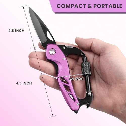 FUNBRO Pink Multitool Carabiner, Bottle Opener and Screwdriver - color: Pink