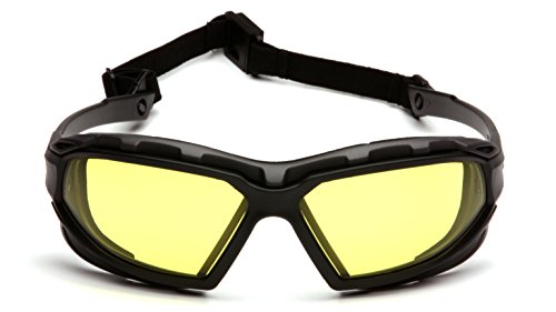 Pyramex Safety Highlander XP Eyewear, Frame/Indoor-Outdoor Mirror Anti-Fog Lens - color: Black-gray Frame/Amber Anti-fog Lens