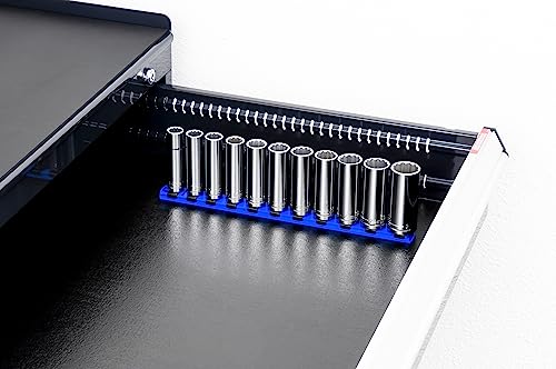Ernst Manufacturing 18-Inch Magnetic Socket Organizer with 22 1/4-Inch Twist Lock Clips, Black (8420M-Black-1/4) - color: Black, size: 1/4-Inch Twist Clips, style: 18-Inch