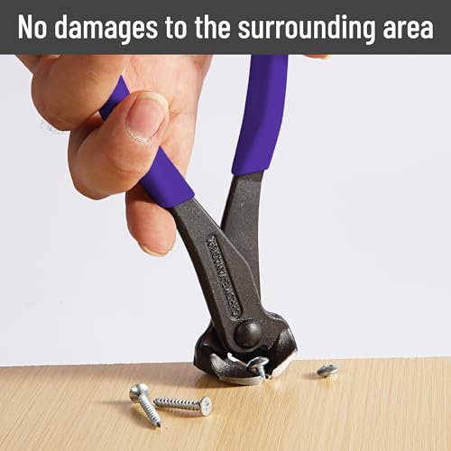 Bates- Nail Puller, 7 Inch, Royal Purple, Nail Remover Tool, Cutting Pliers, Carpenter Tools, Staple Puller, End Cutting Pliers - color: Royal Purple, size: 7", 1 Pack