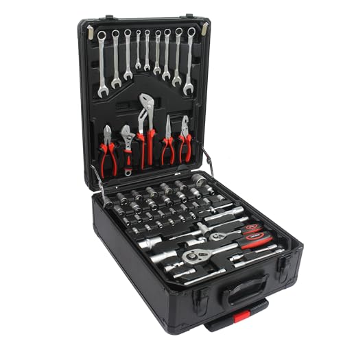 899PCS Tool Set, Household Tool Kit with Rolling Tool Box, Complete Tool Box Set Hand Tool Set with Tool Box, Mechanic Tool Set Rolling Tool Set for Home/Auto Repair Tool Set (Black) - color: 899pcs - Black