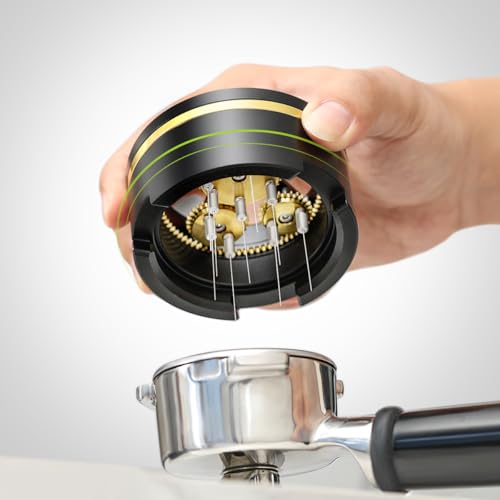 Aieve 54mm Spirographic WDT Tool Espresso, Metal Espresso Distribution Tool - color: Gold-Black