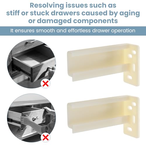 Kitchen Drawer Rail Bracket for Prime-Line R 7265 Rear Drawer Track Back Plate, Nylon Drawer Side Track Brackets, White -1 Pair