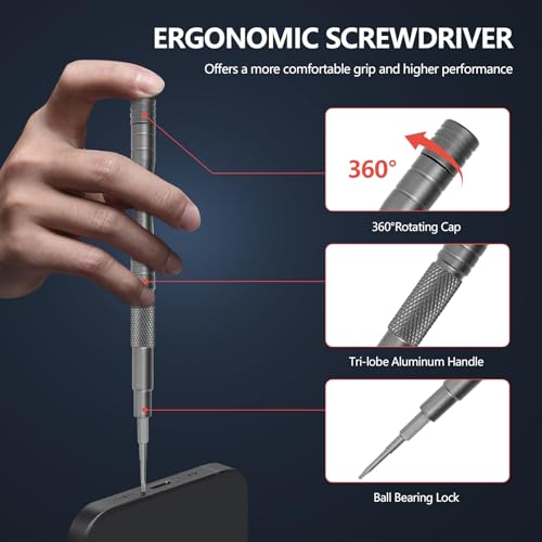 30-in-1 Premium Precision Magnetic Screwdriver Set, Professional Mini Repair Kit for Electronics, Computer, Laptop, PC Building, Phone, Watch & Eyeglass – Alloy Tool Steel Micro Bits - style: 30 in 1