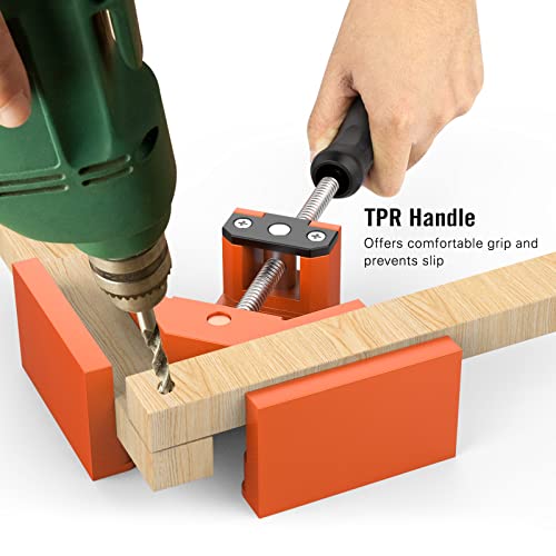 Housolution Right Angle Clamp, [4PACK] 90° Aluminum Alloy - Orange - color: Orange