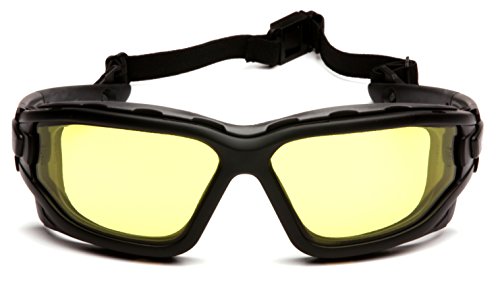 PYRAMEX I-Force Sporty Dual Pane Anti-Fog Goggle, Black Frame/Clear Anti-Fog Lens - color: Amber H2x Anti-fog Lens/ Black Frame