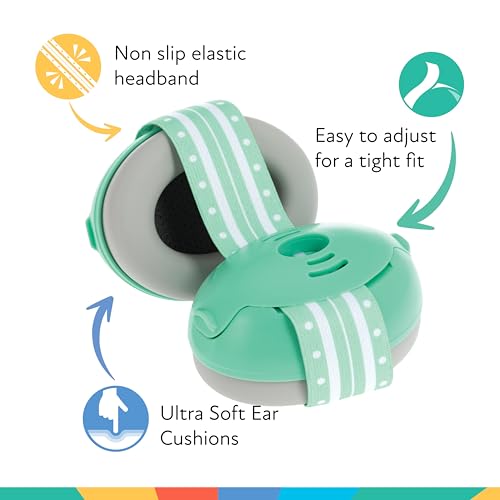 Nuby Soft Sounds Noise-Canceling Earmuffs with Travel Case - color: Green