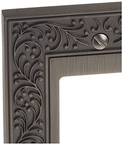 Amerelle 43RAN English Garden Wallplate, 1 Rocker, Cast Metal, Antique Nickel, 1-Pack - color: Antique Nickel, size: 1 Rocker