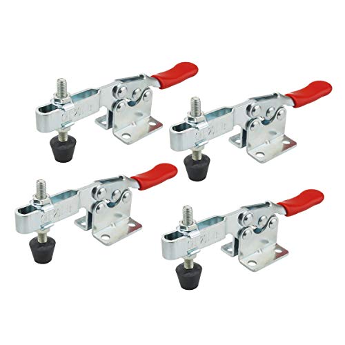 Toggle Clamp 4 Pack 201-B Style Quick Release Toggle Latch Hold Down Clamp Antiskid Red Horizontal Clamp 360Lbs Holding Capacity Quick Release Woodworking Tool - style: 201B, 4PK