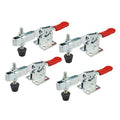 Toggle Clamp 4 Pack 201-B Style Quick Release Toggle Latch Hold Down Clamp Antiskid Red Horizontal Clamp 360Lbs Holding Capacity Quick Release Woodworking Tool - style: 201B, 4PK