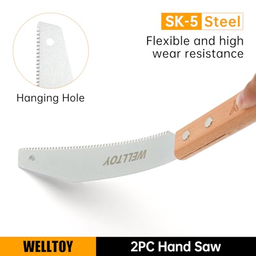 2PC Small Hand Saw,6 inch Japanese Pull Saws with Anti-Slip handle,Flexible Blade,17 TPI Japanese Flush Cut Saw for Flush Cut Woodworking,DIY and Small Project. - size: 2Pcs