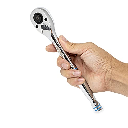 Neiko 03000A 100-Tooth Quick-Release Ratchet-Wrench Set, 1/4-Inch-, 3/8-Inch-, and 1/2-Inch-Drive Ratchets, 3.6-Degree Swing, CrMo Steel, 3-Piece Set - size: 1/4", 3/8", 1/2" Drives, style: Ratchet