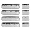 8 Pieces Magnetic Trays Set Stainless Steel Magnet Tool Tray Parts Holder for Screws, Sockets, Bolts, Pins, Mechanic's and Automotive - size: 8 Pieces Set (3.7" x 2.5" + 8.9" x 2.5")