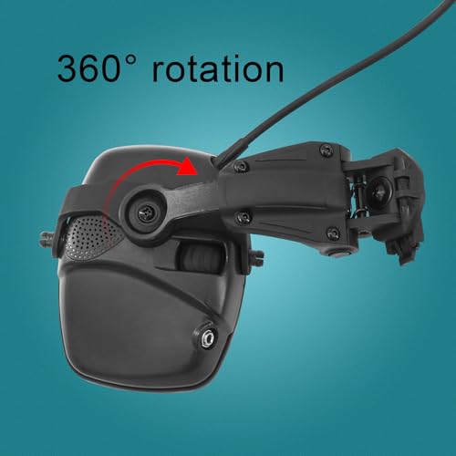 Hearing Protection Noise Cancelling Sound Amplification with Gel Ear Pad/ARC Rail Adapter Ideal for Shooting Sport - color: Black