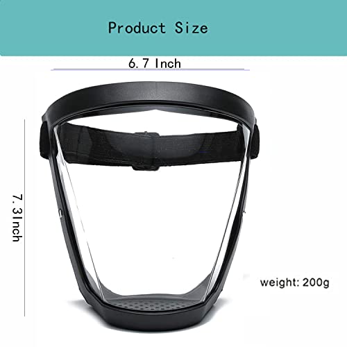 Full Face Shield Transparent High-Definition Plastic Face Shield, Super Protective Face Shield for Unisex Adults, 1 Pack