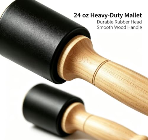 24 oz + 12 oz Black Woodcarving Hammer Set Non-Slip Polyurethane Hammer Head Woodworking Hammer (Suitable for Chisels and Carving Tools) - color: Black-2