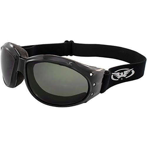 Global Vision Eliminator Dirt Bike Padded Motorcycle Riding Goggles for Men and Women (Black Frame/Smoke Lens) - color: Black Frame/Smoke Lens