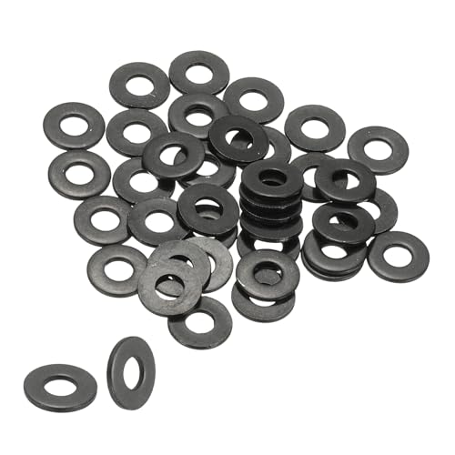 PATIKIL 6# Flat Washers 3/16" ID x 3/8" OD, 50 Pcs 304 Stainless Steel Metal Washers Black Electroplated Flat Gasket Spacer for Screws and Bolts, Black - size: 3/8 x7/16"ID x 3/4"OD