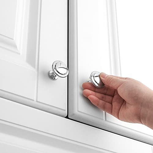 KOOFIZO 10 Pack Polished Chrome Cabinet Knobs Pull Round Single Hole 1960 - color: Polished Chrome, size: Knob 1 - 10Pcs, style: Round